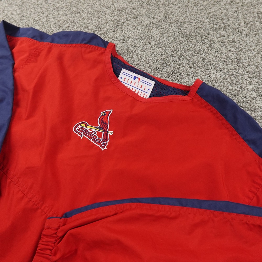 VTG St Louis Cardinals Boys L 14-16 Puma Red‎ Blue Baseball Jacket Pullover 90s